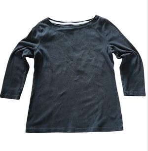 Talbots Women's Size Small 100% Cotton Black Cotton Top